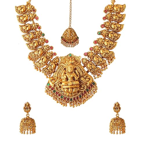 Yellow Chimes Jewellery Set for Women Gold Plated Traditional Temple Jewelry Set